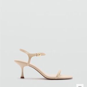 Mango - Beige Strappy Heel Sandals 8.5